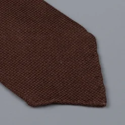 Drake's untipped tie wool/cashmere/silk blend brown