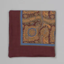 Drake's Woven printed Square Burgundy