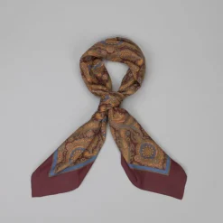 Drake's Woven printed Square Burgundy