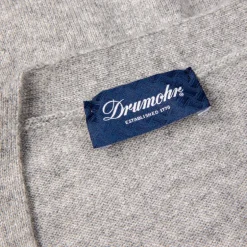 Drumohr Cashmere Cardigan con Bottoni Grigio Chiaro