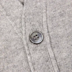 Drumohr Cashmere Cardigan con Bottoni Grigio Chiaro