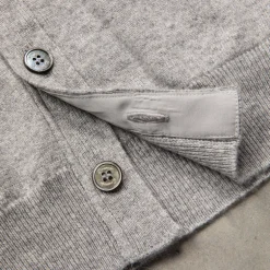 Drumohr Cashmere Cardigan con Bottoni Grigio Chiaro