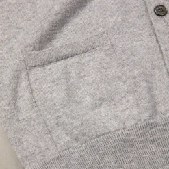 Drumohr Cashmere Cardigan con Bottoni Grigio Chiaro