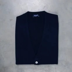 Drumohr Cashmere Gillet con Bottoni Blu Notte