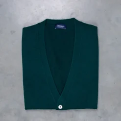 Drumohr Cashmere Gillet con Bottoni Verde Bottiglia