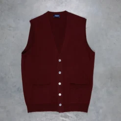 Drumohr Cashmere Gillet con Bottoni Bordo