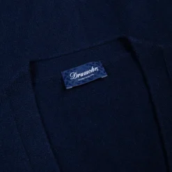 Drumohr Cashmere Gillet con Bottoni Blu Notte