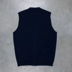 Drumohr Cashmere Gillet con Bottoni Blu Notte