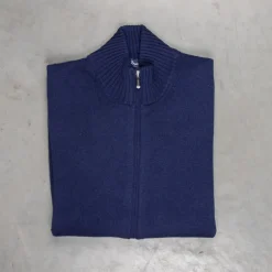 Drumohr Cashmere Lupo Full Zip Navy Americana