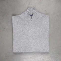 Drumohr Cashmere Lupo Full Zip Grigio Medio