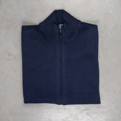 Drumohr Cashmere Lupo Full Zip Blu Notte