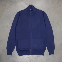 Drumohr Cashmere Lupo Full Zip Navy Americana