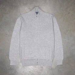 Drumohr Cashmere Lupo Full Zip Grigio Medio