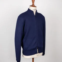 Drumohr Cashmere Lupo Full Zip Navy Americana