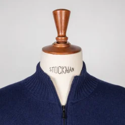 Drumohr Cashmere Lupo Full Zip Navy Americana