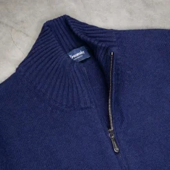 Drumohr Cashmere Lupo Full Zip Navy Americana