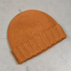 Drumohr Cashmere Ribbed Hat Caramello Scuro