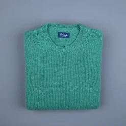 Drumohr Cashmere Tre Fili Girocollo Verde Salvia