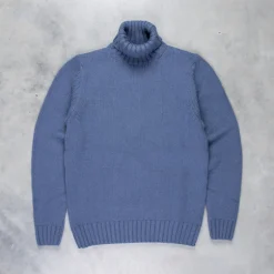 Drumohr Cashmere Tre Fili Dolcevita Navy Acciaio