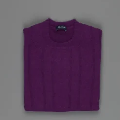 Drumohr Cashmere Treccia Crew Neck Dark Violet