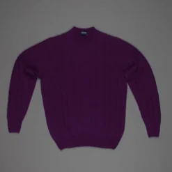 Drumohr Cashmere Treccia Crew Neck Dark Violet