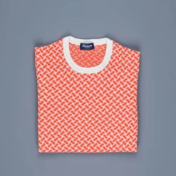 Drumohr Cotone Lino Biscottino Arancio Bianco