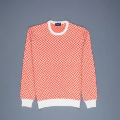 Drumohr Cotone Lino Biscottino Arancio Bianco
