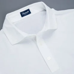 Drumohr Crepe Cotton MC Polo Bianco