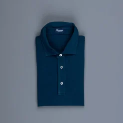Drumohr Crepe Cotton ML Polo Blu Navy