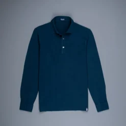Drumohr Crepe Cotton ML Polo Blu Navy