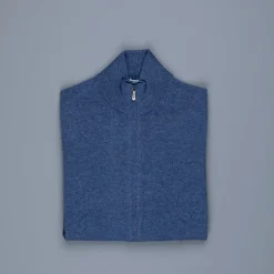 Drumohr Full Zip Cashmere Blu Denim