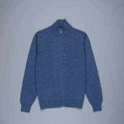Drumohr Full Zip Cashmere Blu Denim