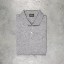 Drumohr Luxury 30G Cashmere Polo Grigio Medio
