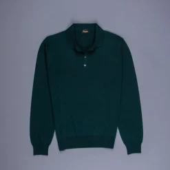 Drumohr Luxury 30G Cashmere Polo Verde Bottiglia