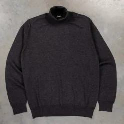 Drumohr Luxury 30G Cashmere Roll Neck Grigio Antracite