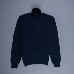 Drumohr Luxury 30G Cashmere Roll Neck Blu Notte