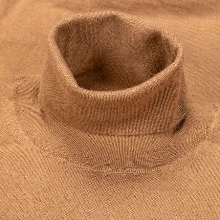 Drumohr Luxury 30G Cashmere Roll Neck Camello