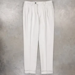 Drumohr Pantaloni Doppia Pence Cottone Grigio Chiaro