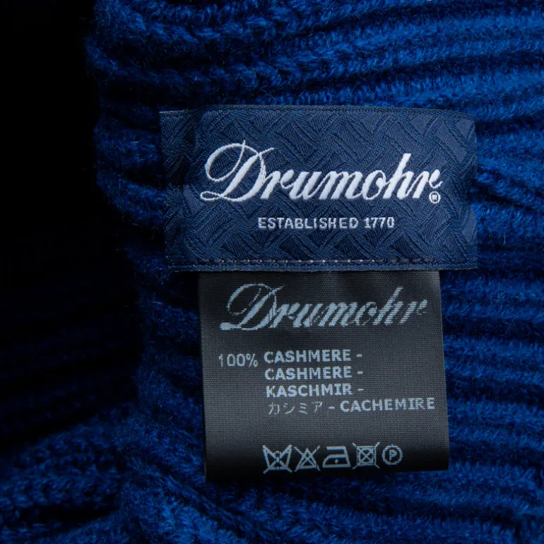 Drumohr Ribbed Cashmere Hat Oceano