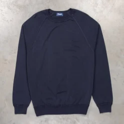 Drumohr superlight frost cotton sweater Navy