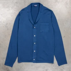 Drumohr Superlight Frosted Cotone Camicia Bowling Oceano