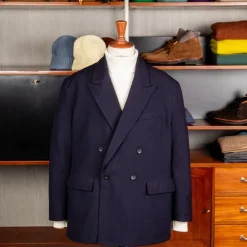 Engineered Garments DBL Peak Jacket Serge Wool Dark Navy