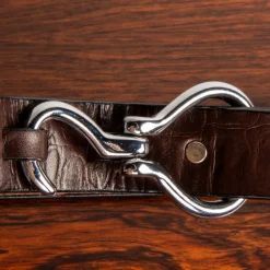 Engineered Garments Hoof Pick Buckle Belt Brown Embossed Croc