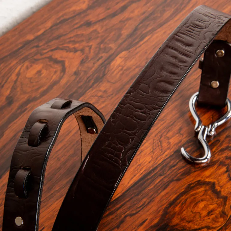 Engineered Garments Hoof Pick Buckle Belt Brown Embossed Croc