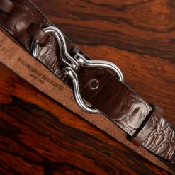 Engineered Garments Hoof Pick Buckle Belt Brown Embossed Croc