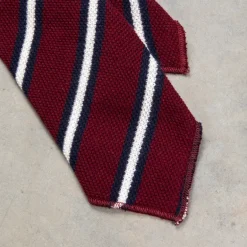 Engineered Garments Knit Tie Burgundy Stripe