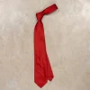 Finamore "Sette Pieghe" Plain Silk Tie Rosso