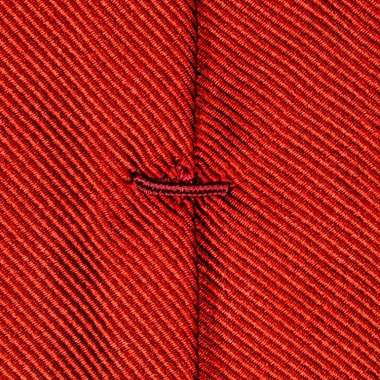 Finamore "Sette Pieghe" Plain Silk Tie Rosso