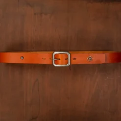Fullcount Umbrella Studs Belt by Zip Stevenson HTC Brown