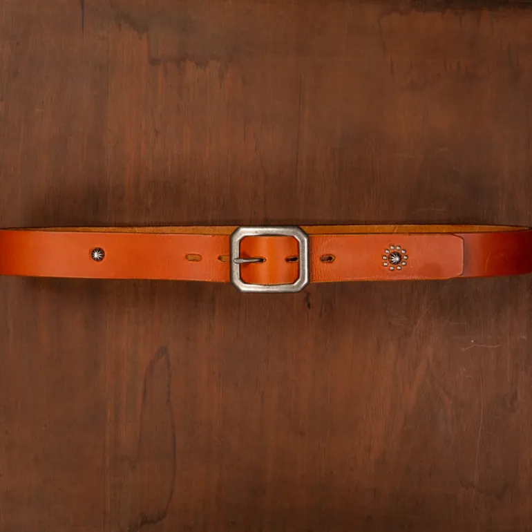 Fullcount Umbrella Studs Belt by Zip Stevenson HTC Brown